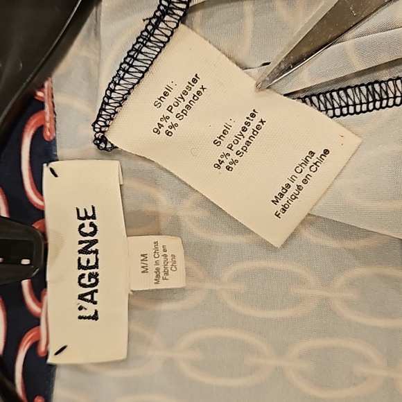 💕L'AGENCE💕 Raelynn Dress ~ Dark Dusty Pink & Midnight Tone Chain Print Medium - Picture 16 of 16